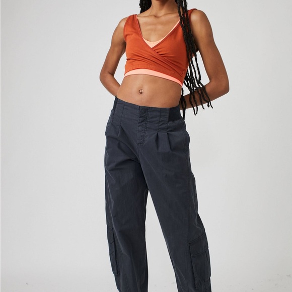 Free People Movement Mesmerize Me Women's Black Cargo Pants Sz XL NWT - Picture 2 of 7